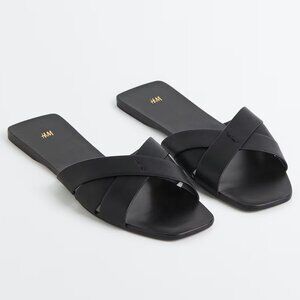 NEW H&M Slides Black Crossover Size 11 US / 42 EU!
